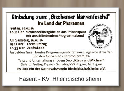 Fasent - KV. Rheinbischofsheim
