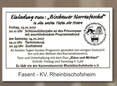 Fasent - KV. Rheinbischofsheim